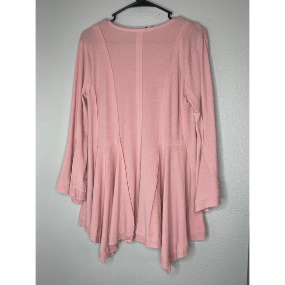 Easel Pink Flowy Tunic Top Women’s Small Boho Swing V-Neck - Picture 2 of 6